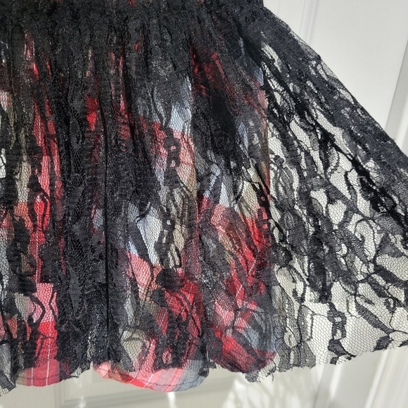 NWT Twelve By Twelve Lace Tulle Plaid Short Skirt - Picture 4 of 12